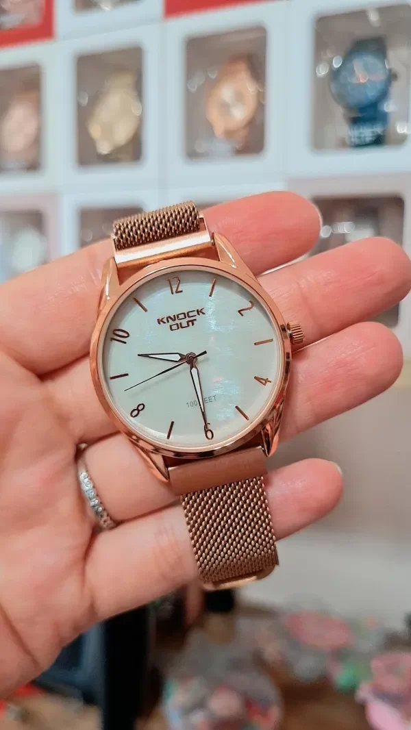 Producto - Reloj Knock Out 922-305 Malla Imantada Rose Fondo Nacar