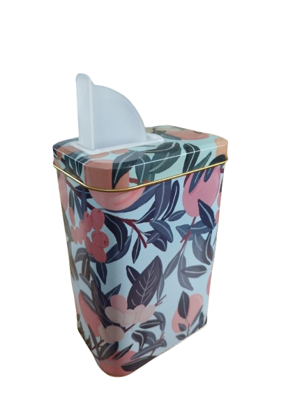 Producto - Yerbera con pico vertedor estampado Hojas y rosa