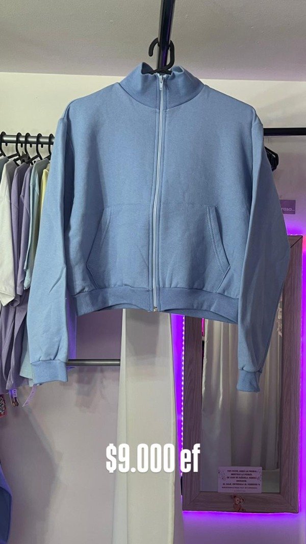Producto - Campera Crop Celeste Falla 2