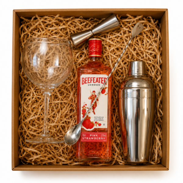 Producto - Caja Regalo Gin Beefeater Pink 700ml Copa Coctelera Jigger - 0