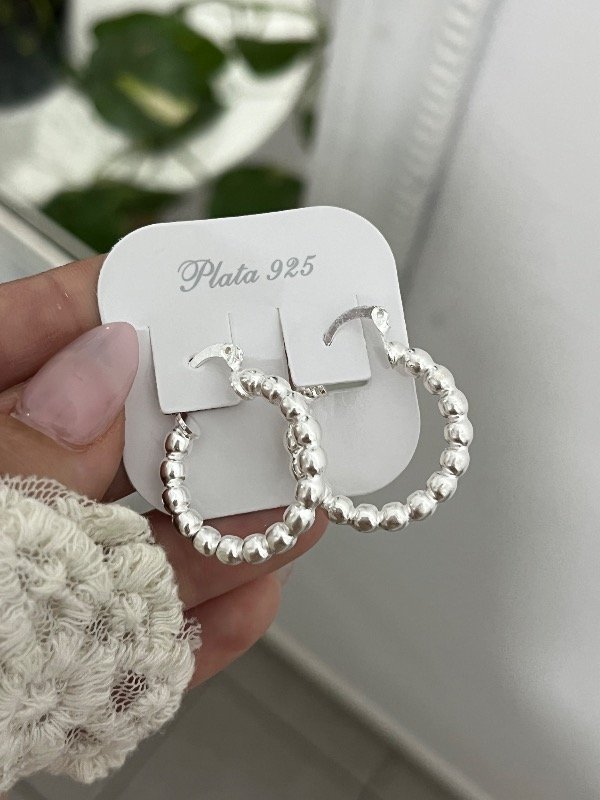 Producto - Aros argollas bolitas 2.5cm