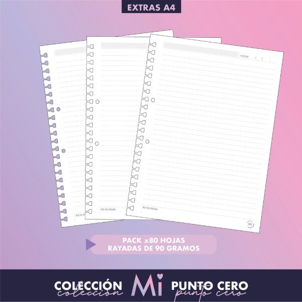 Producto - Repuesto A4 Mi PC x80Hjs "Rayadas" - Punto Cero