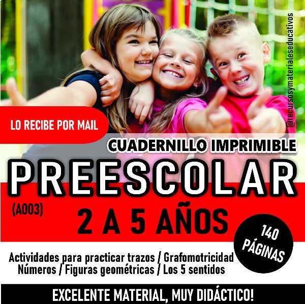 Producto - Kit Imprimible PREESCOLAR  de 2 a 5 años