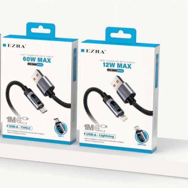 Producto - Cable Mallado con Visor de Carga y Datos USB-I5 PD12W EZ-DC366
