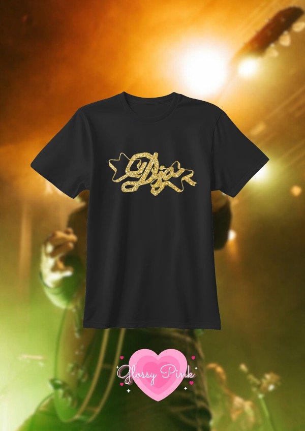 Producto - Remera DJO dorado - VINILO TEXTIL GLITTER