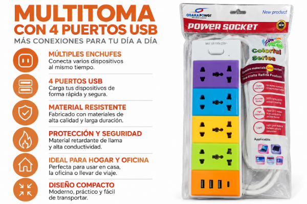 Producto - Zapatilla enchufes usb - 0