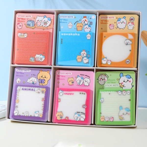 Producto - Notas adhesivas Hachiware transparentes 76mmx76mm x50 colores