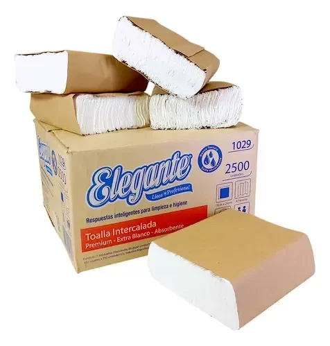 Producto - Toalla Papel Elegante 1029 Intercalada Blanca 19x24 2500u