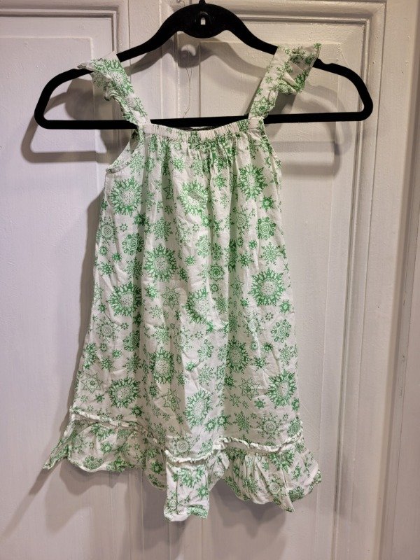 Producto - Vestido FABINDIA blanco y verde Talle 6/8 años - PRECIO: 11X
