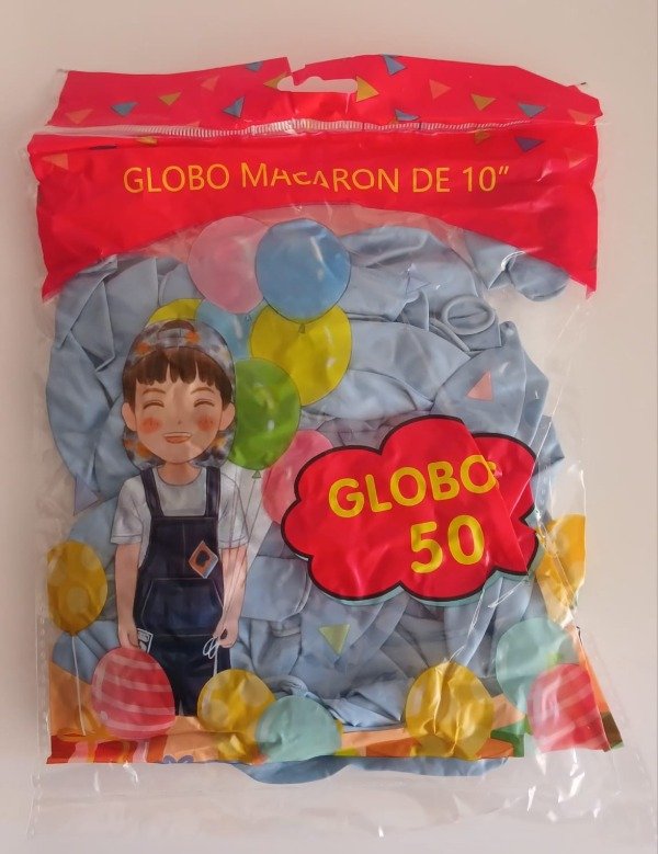 Producto - Globo Macaron 10" Pastel Celeste x50 u.