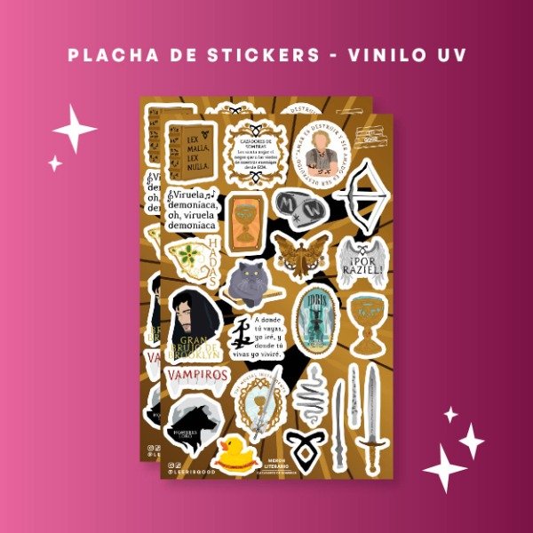 Producto - Plancha de stickers - Cazadores de Sombras - The mortal Instruments