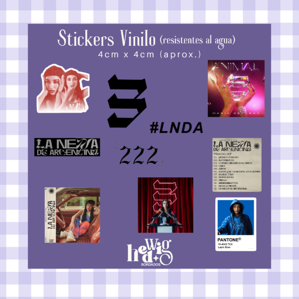 Producto - Pack 10 Stickers Vinilo MARIA BECERRA