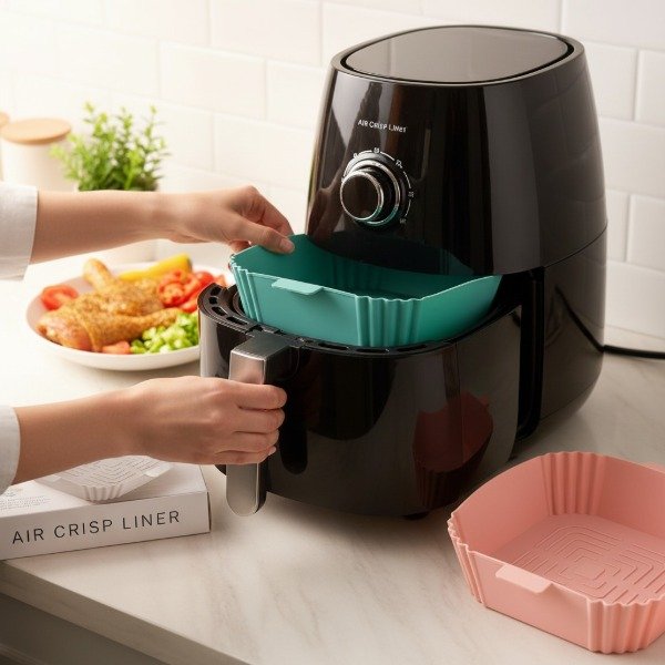 Producto - MOLDE CUADRADO 18CM DE SILICONA PREMIUM PARA FREIDORA DE AIRE