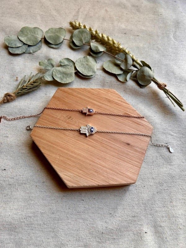Producto - Pulsera Mano Ojo Rosé