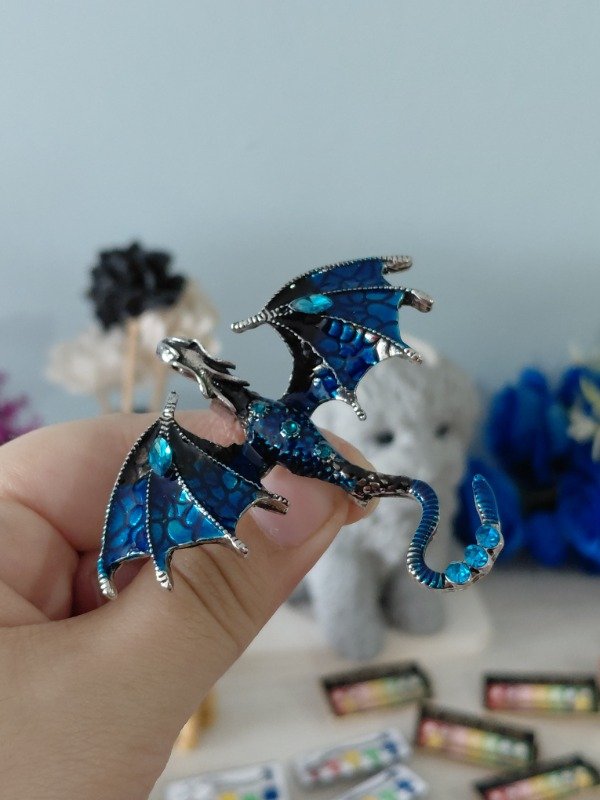 Producto - Pin metalizado - Dragón PREMIUM azul