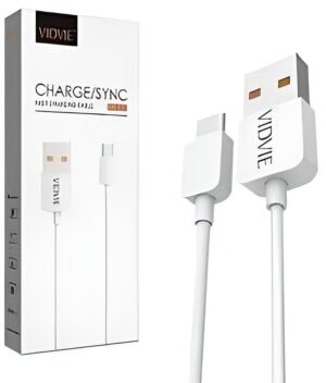 Producto - CABLE DE CARGA RAPIDA DE USB A V8 1 MT LARGO VIDVIE CB412V COLOR BLANCO