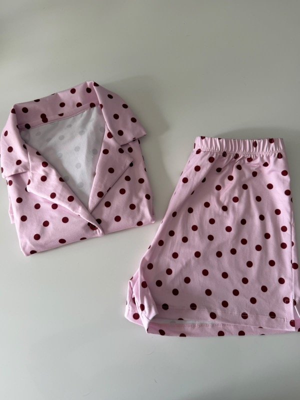 Producto - Pijama corto camisero modal rosa dots -preventa y precio especial- - 1