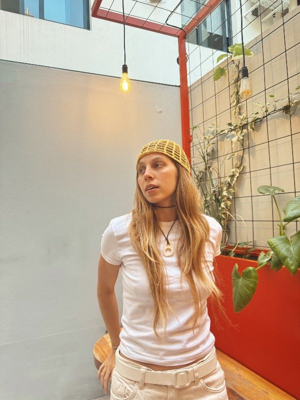 Producto - Gorro boho mostaza