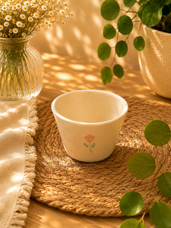 Producto - Cuenco ceramica premium flores rosas