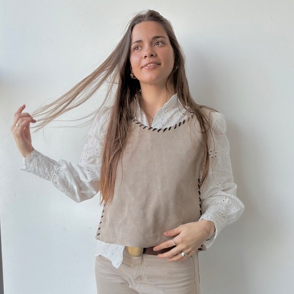 Producto - Chaleco Trenzado Visón