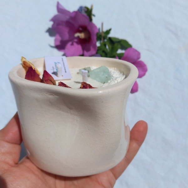 Producto - Vela cerámica amorfa hibiscus