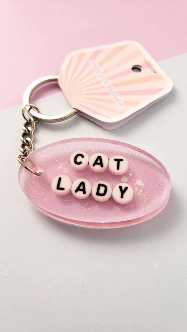 Producto - Llavero - Cat Lady (rosa)