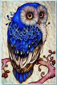 Producto - DIAMOND PAINTING 30X40 LECHUZA AZUL