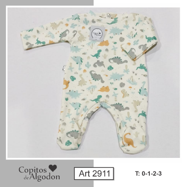 Producto - Enterito algodón dino Beige t0a3 (precio x curva de talles)