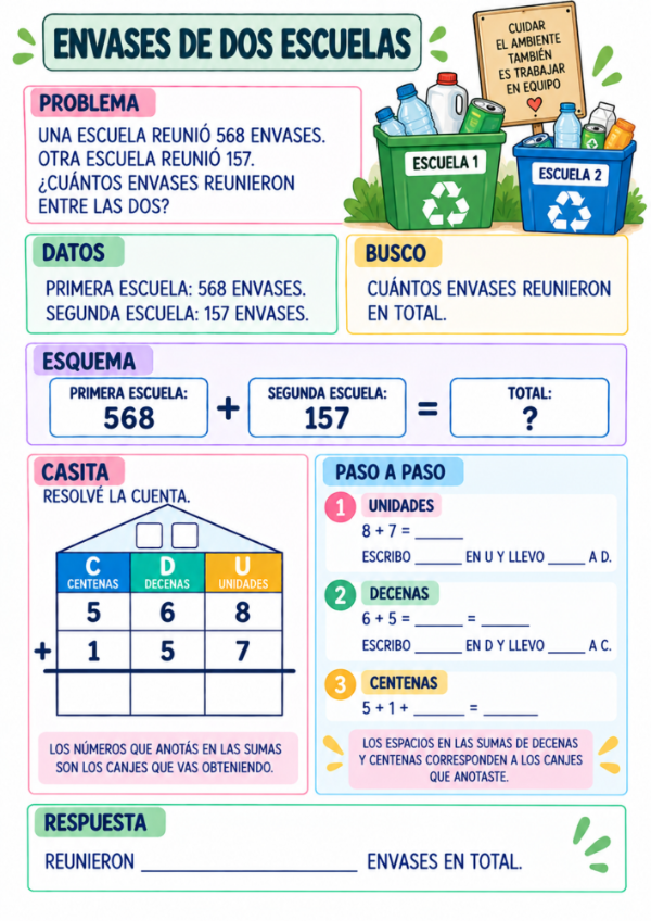 Producto - Problemas con Casitas: Sumas y Restas de 3 Cifras, Familias del 500 al 900 - 13