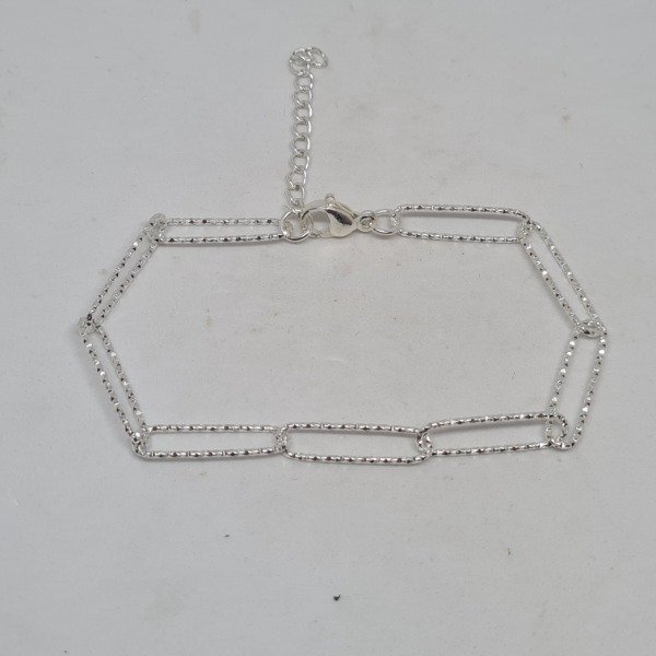 Producto - Pulsera eslabones plateados con brillo