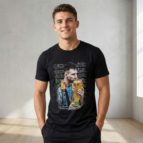 Producto - Remera Messi besando copa del mundo Seleccion argentina campeon