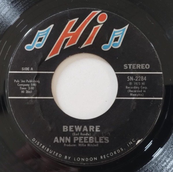 Producto - ANN PEEBLES Beware Simple 7 USA 1975 Soul Funk HI-RECORDS