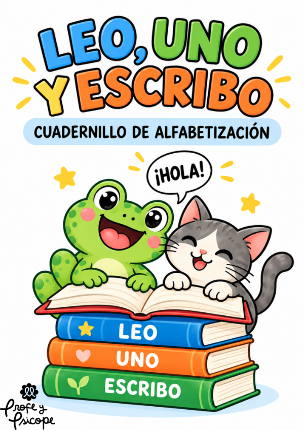 Producto - LEO, UNO Y ESCRIBO: Cuadernillo de Alfabetización Inicial y Recortables - 0
