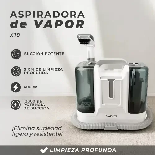 Producto - BE17476 ASPIRADORA VAPORIZADORA PARA TAPIZADOS Y ALFOMBRAS WAVO X18 400W - 0