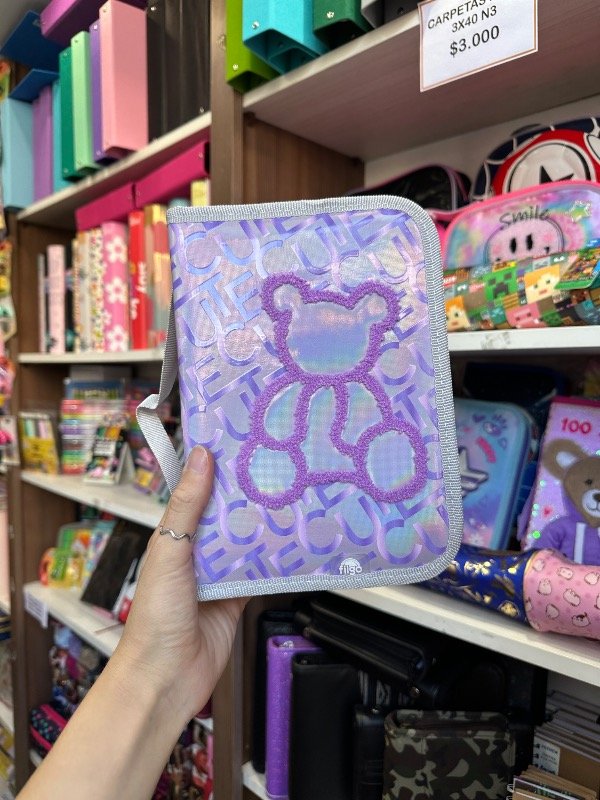 Producto - Cartuchera Filgo Oso Lila 1 piso