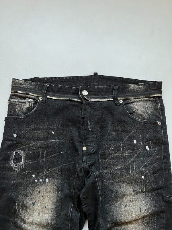 Producto - Dsquared2 Distressed Paint Splatter Biker Denim Jeans - 4