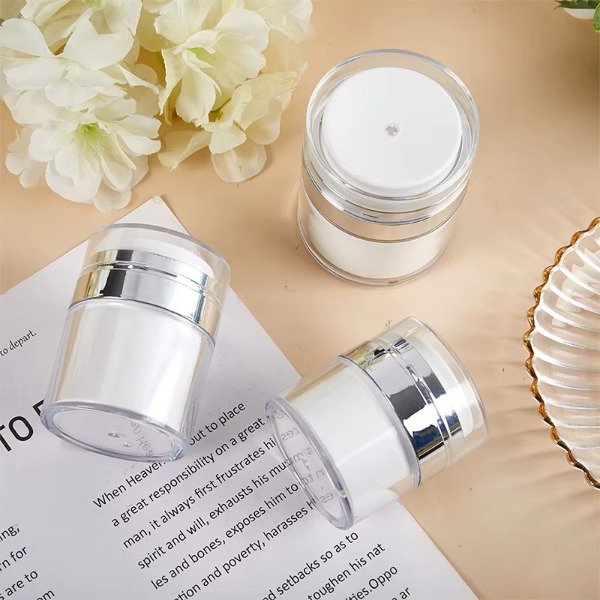 Producto - Airless Pump Jars Blanco (frascos con bomba sin aire recargable) 50ml