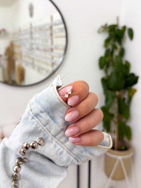 Producto - Aritos acero blanco cúbics