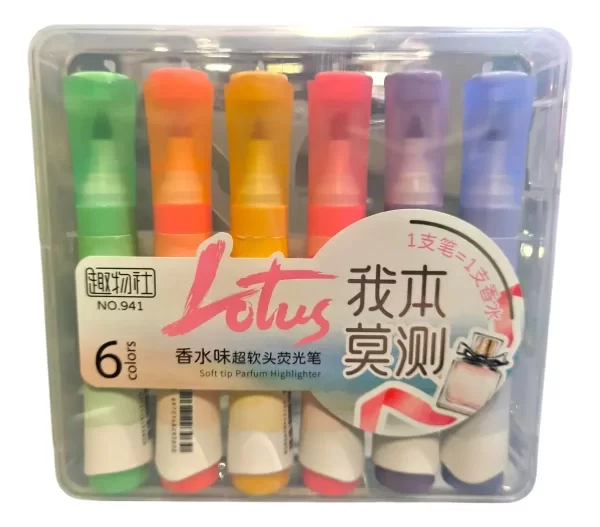 Producto - Marcadores Resaltadores Pastel Perfumados Lotus x 6