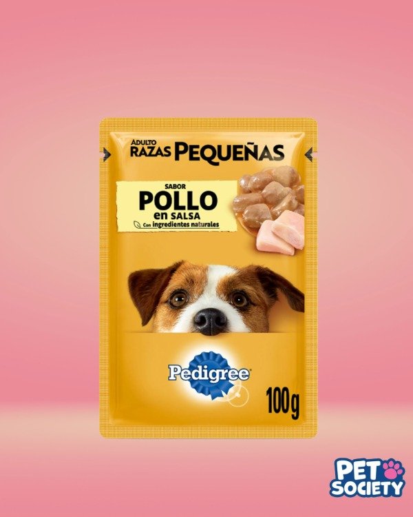 Producto - POUCH PEDIGREE PERRO ADULTO RAZA PEQUEÑA SABOR POLLO EN SALSA