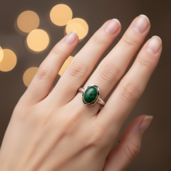 Producto - Anillo de Malaquita - Transformación y Sanación Emocional