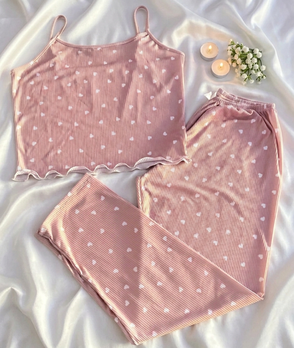 Producto - Pijama Rulette Corazones Rosa