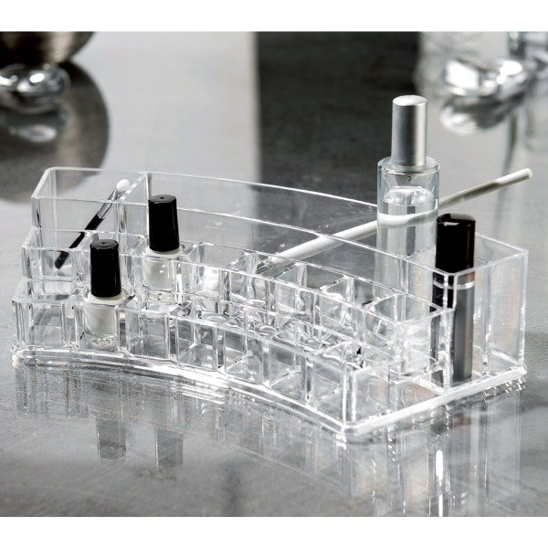Producto - Organizador de maquillaje acrilico curvo 19 divisorios 27,5cm - 1