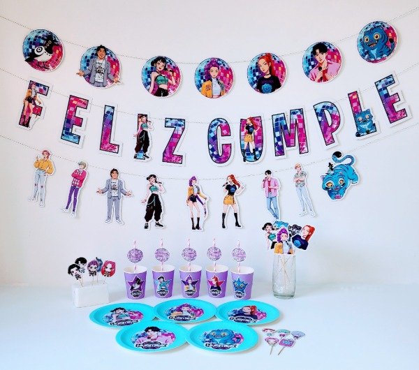 Producto - K Pop Demon Hunters Cotillón Kit Cumpleaños Completo