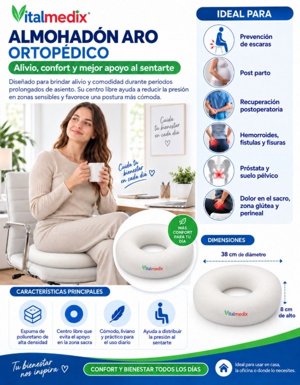 Producto - Almohadon Aro Dona Ortopédico Antiescaras SIN FUNDA - 2