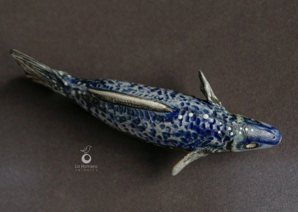 Producto - Escultura De Pez De Cerámica Hecha A Mano Pieza Única Arte - 1