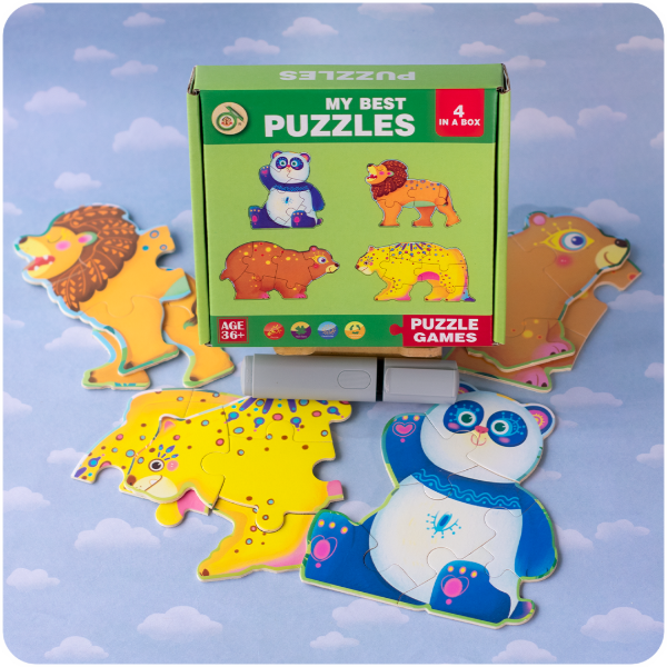 Producto - Set de Rompecabezas de Madera 4 en 1 - Animales de la Selva