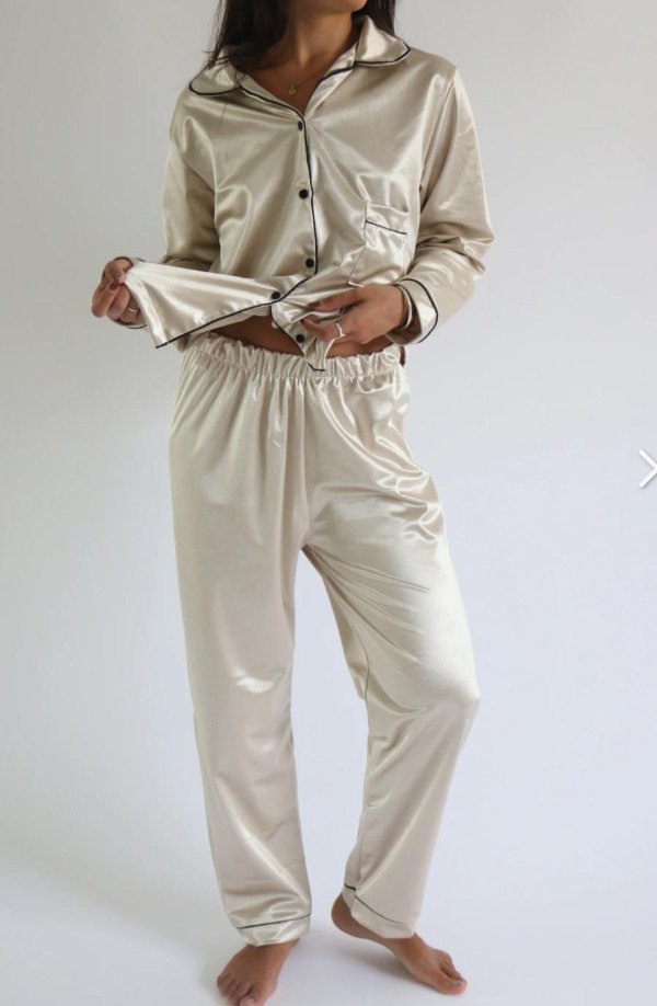 Producto - Pijama Invierno Satén Champagne - 2