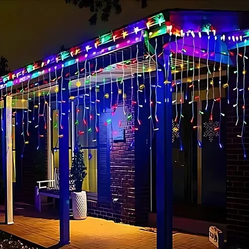 Producto - Cascada Lluvia 100 Luces Led Multicolor 3 Mts - 16 tiras diferentes largos - 1