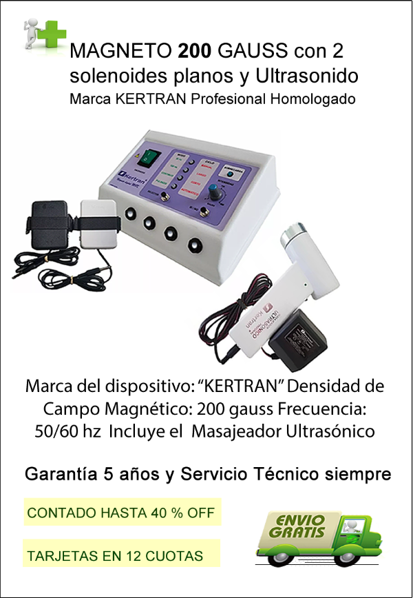 Producto - Magneto M4K KERTRAN 200 Gauss, con dos Solenoides Planos + Ultrasonido Personal